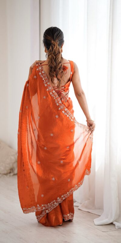 SP 61 Rust Color Fendy Silk Saree With Sequins Work. Wedding, Party, Festive, Events Get it for ₹2149. Delivery 4-6 Working Days. Online Best Shop now. | Sarees, Bollywood Sarees, Creative Sarees, Designer Sarees, Embroidered Sarees, Ethnic Saree, Modern Digital sarees, Party Wear Sarees