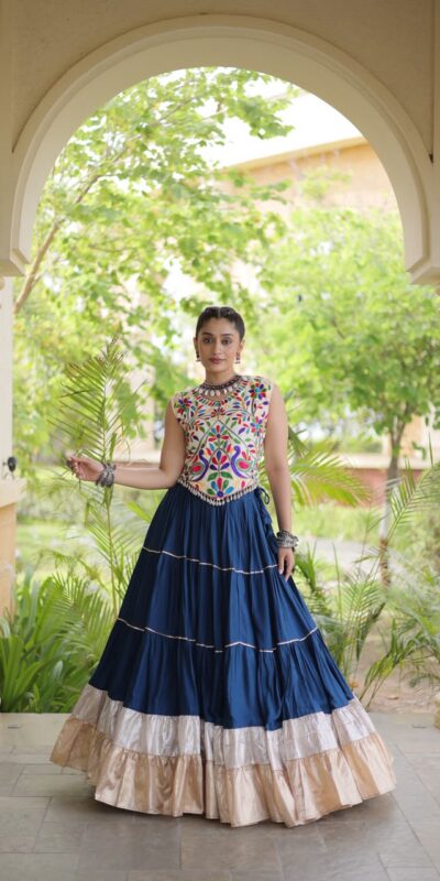 KA 5071 Blue colour Rayon Embroidery Work & Cowrie Work Lehenga Choli . Grab it for ₹2849. Delivery 4-6 Working Days. Shop now. | Lehenga, Bollywood Lehenga, Creative Lehenga, Designer Lehenga, Embroidered Lehenga, Party Wear Lehenga