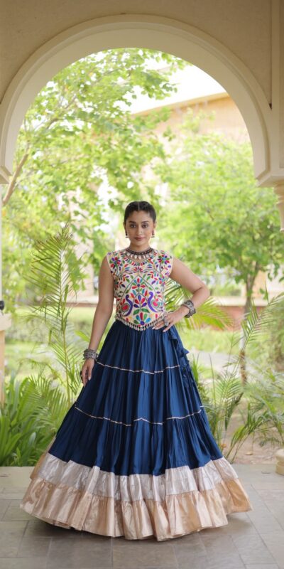 KA 5071 Blue colour Rayon Embroidery Work & Cowrie Work Lehenga Choli . Grab it for ₹2849. Delivery 4-6 Working Days. Shop now. | Lehenga, Bollywood Lehenga, Creative Lehenga, Designer Lehenga, Embroidered Lehenga, Party Wear Lehenga