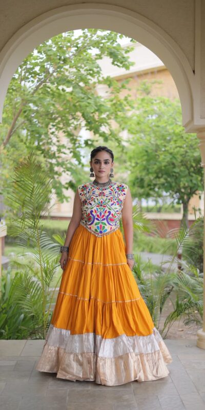KA 5071 Orange Rayon Embroidery Work & Cowrie Work Lehenga Choli . Grab it for ₹2849. Delivery 4-6 Working Days. Shop now. | Lehenga, Bollywood Lehenga, Creative Lehenga, Designer Lehenga, Embroidered Lehenga, Party Wear Lehenga