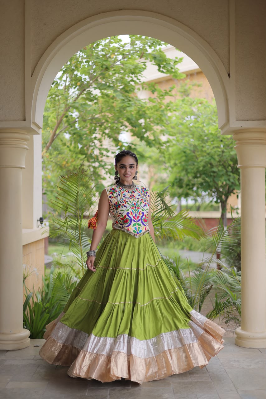 KA 5071 Pista Rayon Embroidery Work & Cowrie Work Lehenga Choli . Grab it for ₹2849. Delivery 4-6 Working Days. Shop now. | Lehenga, Bollywood Lehenga, Creative Lehenga, Designer Lehenga, Embroidered Lehenga, Party Wear Lehenga