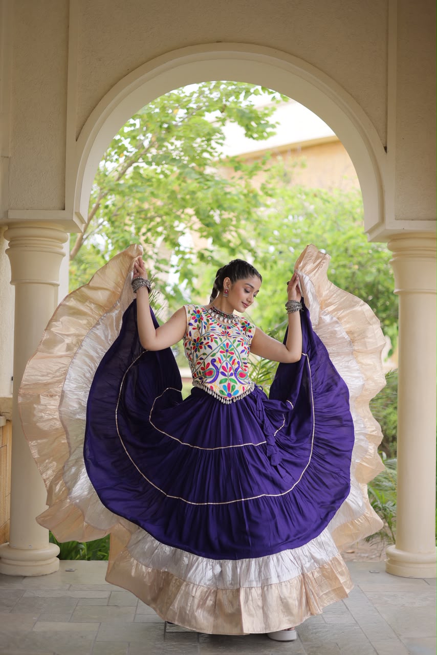 KA 5071 Purple Rayon Embroidery Work & Cowrie Work Lehenga Choli . Grab it for ₹2849. Delivery 4-6 Working Days. Shop now. | Lehenga, Bollywood Lehenga, Creative Lehenga, Designer Lehenga, Embroidered Lehenga, Party Wear Lehenga