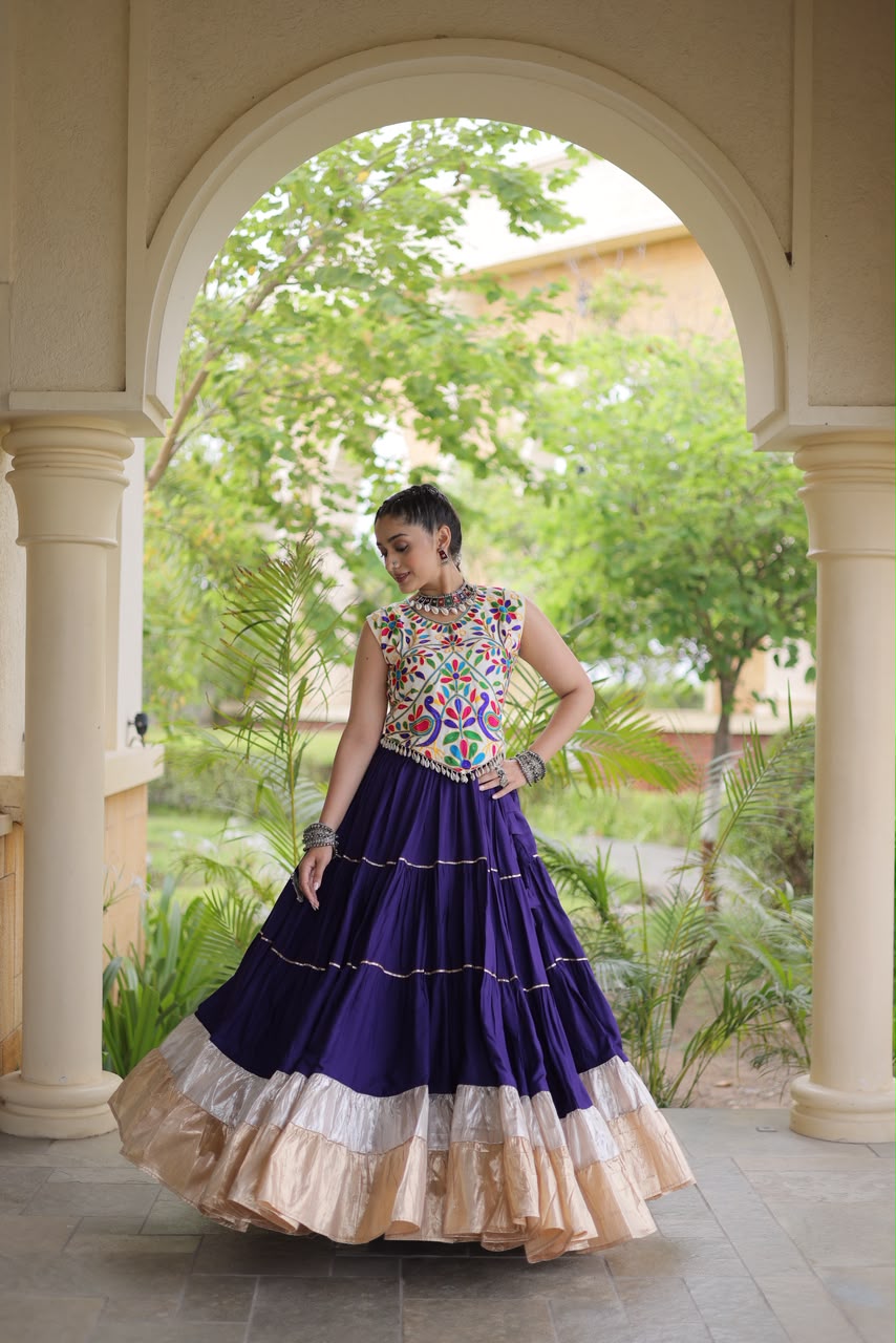 KA 5071 Purple Rayon Embroidery Work & Cowrie Work Lehenga Choli . Grab it for ₹2849. Delivery 4-6 Working Days. Shop now. | Lehenga, Bollywood Lehenga, Creative Lehenga, Designer Lehenga, Embroidered Lehenga, Party Wear Lehenga