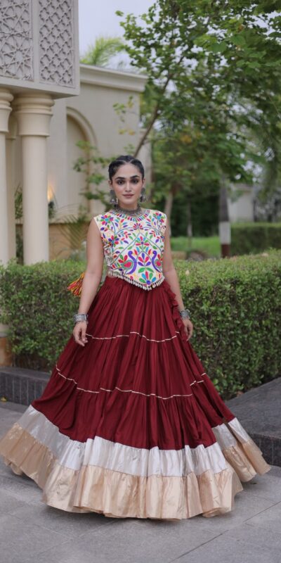 KA 5071 Red Color Rayon Embroidery Work & Cowrie Work Lehenga Choli . Grab it for ₹2849. Delivery 4-6 Working Days. Shop now. | Lehenga, Bollywood Lehenga, Creative Lehenga, Designer Lehenga, Embroidered Lehenga, Party Wear Lehenga