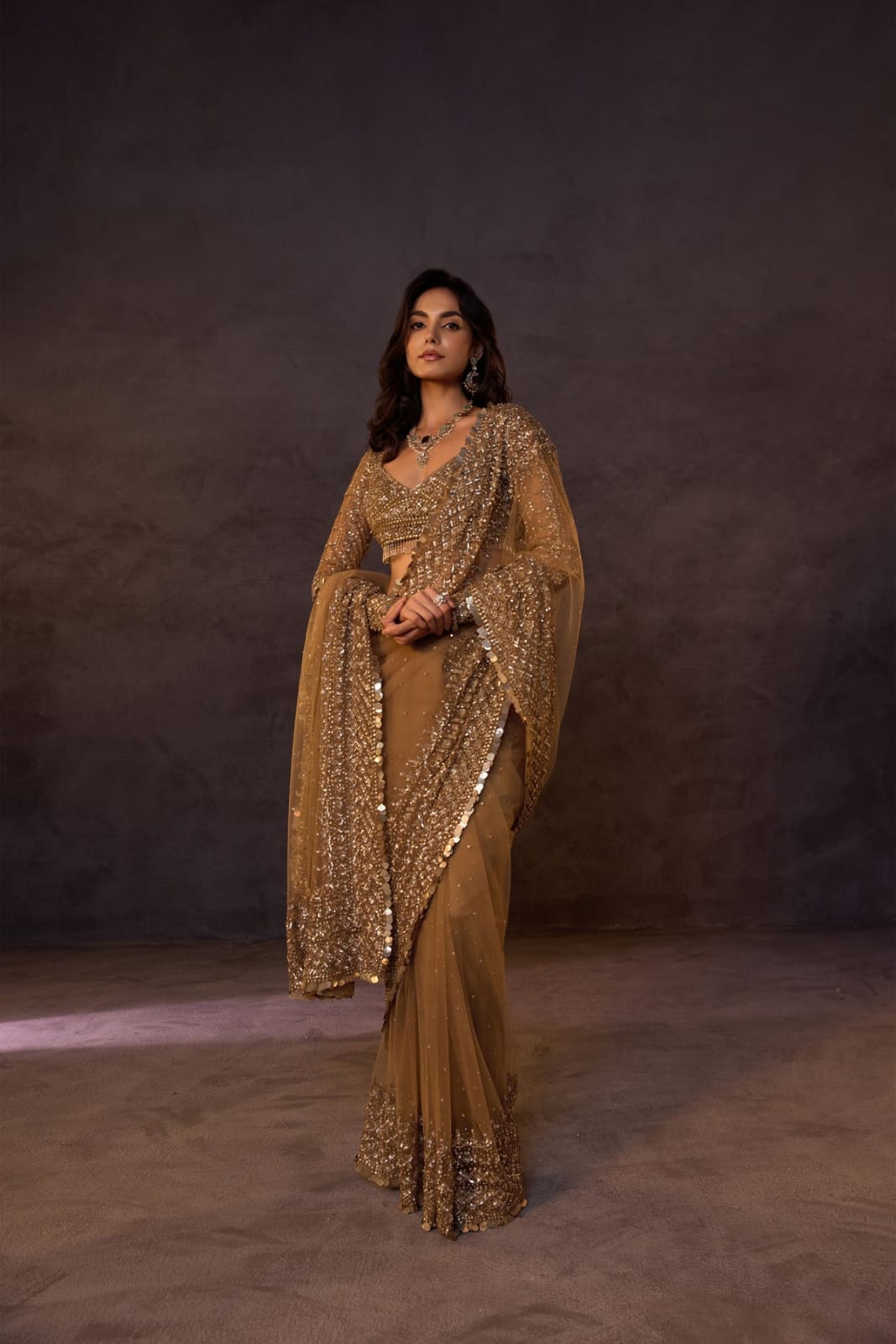 DF 3485 Chiku Butterfly Net Saree Sequence with Work & Zari Work. Introductory Price ₹1999. Delivery 4-6 Working Days. Shop now. | Sarees, Bollywood Sarees, Creative Sarees, Designer Sarees, Embroidered Sarees, Ethnic Saree, Modern Digital sarees, Party Wear Sarees