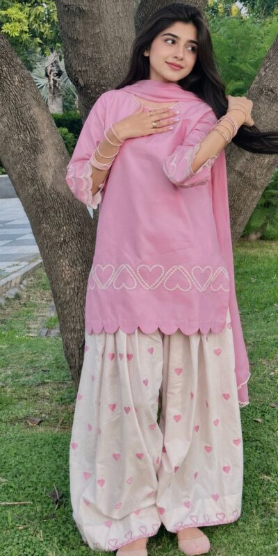 Alternative view of Nice Pink Roman Silk Multi Work Salwar Suit