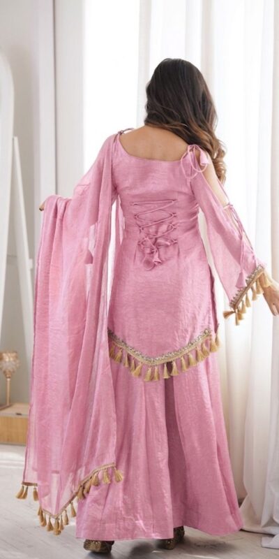 Alternative view of Pretty Pink Doremon Crush Mirror Work Salwar Suit