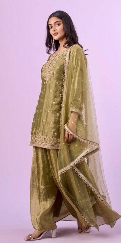 Alternative view of Super Mehandi Fendy Silk Sequins Work Salwar Suit