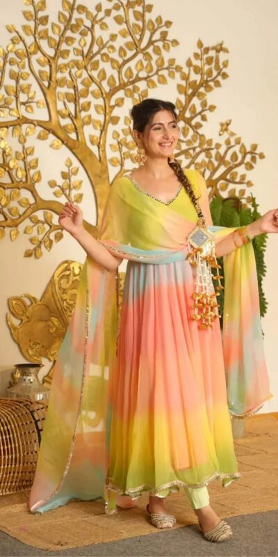 Alternative view of Trendy Multi Faux Georgette Digital Print Work Anarkali Suit