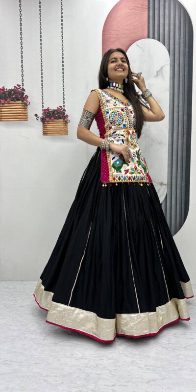 PC N43 Black in Pure Cotton Mirror Work & Gamthi Work Lehenga Choli . Exclusive Offer ₹2949. Delivery 4-6 Working Days. Shop now. | Lehenga, Bollywood Lehenga, Creative Lehenga, Designer Lehenga, Embroidered Lehenga, Party Wear Lehenga
