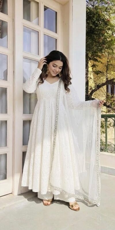 NSR 919 White Cotton Silk Digital Print & Embroidery Work Salwar Suit . Festive Deal ₹2399. Delivery 4-6 Working Days. Shop now. | Jump Suits, Salwar suit, Casual Suits, Creative suits, Designer Suits, Palazzo Suits, Party Wear Suits, Patiala Suits, Straight Suits