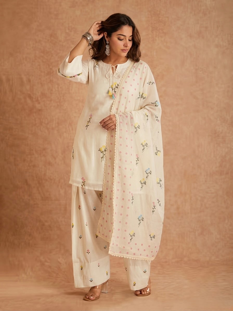 MF 513 in White Cotton Silk Digital Print & Embroidery Work Salwar Suit . Festive Deal ₹2149. Delivery 4-6 Working Days. Shop now. | Jump Suits, Salwar suit, Casual Suits, Creative suits, Designer Suits, Palazzo Suits, Party Wear Suits, Patiala Suits, Straight Suits