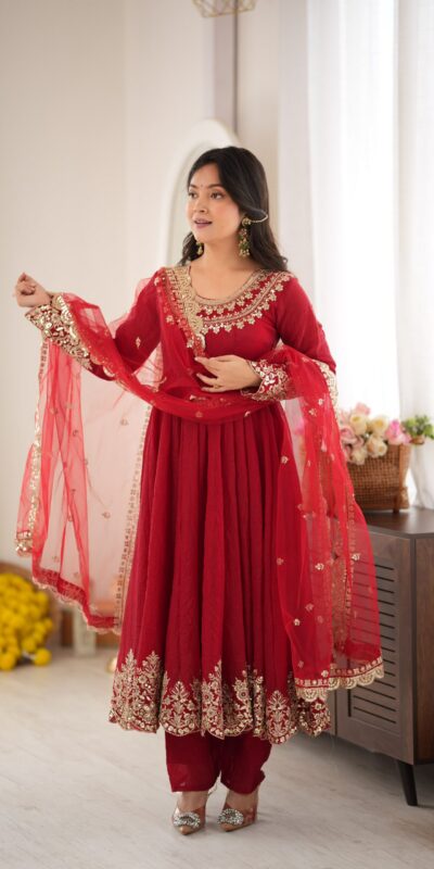 SR 1723 Maroon Doremon Crush Gown with Lace Work & Mirror Work. Exclusive Offer ₹2449. Delivery 4-6 Working Days. Shop now. | Gowns, Bollywood Gowns, Creative Gowns, Designer Gowns, Embroidered Gowns, Party Wear Gowns