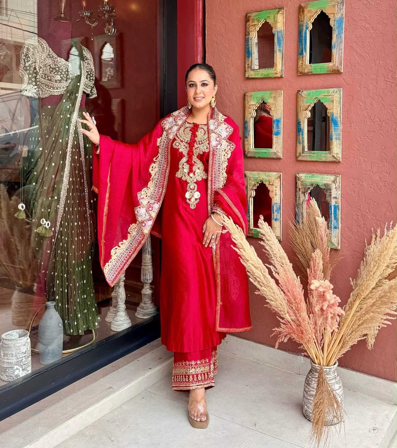 BE 500 Red Roman Silk Salwar Suit with Sequins Work & Embroidery Work. Available at ₹2449 only. Delivery 4-6 Working Days. Shop now. | Jump Suits, Salwar suit, Casual Suits, Creative suits, Designer Suits, Palazzo Suits, Party Wear Suits, Patiala Suits, Straight Suits