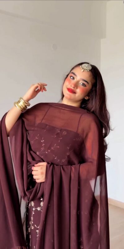 RTC 6067 Brown Faux Georgette Salwar Suit with Mirror Work & Embroidery Work. Get it for ₹2049. Delivery 4-6 Working Days. Shop now. | Jump Suits, Salwar suit, Casual Suits, Creative suits, Designer Suits, Palazzo Suits, Party Wear Suits, Patiala Suits, Straight Suits