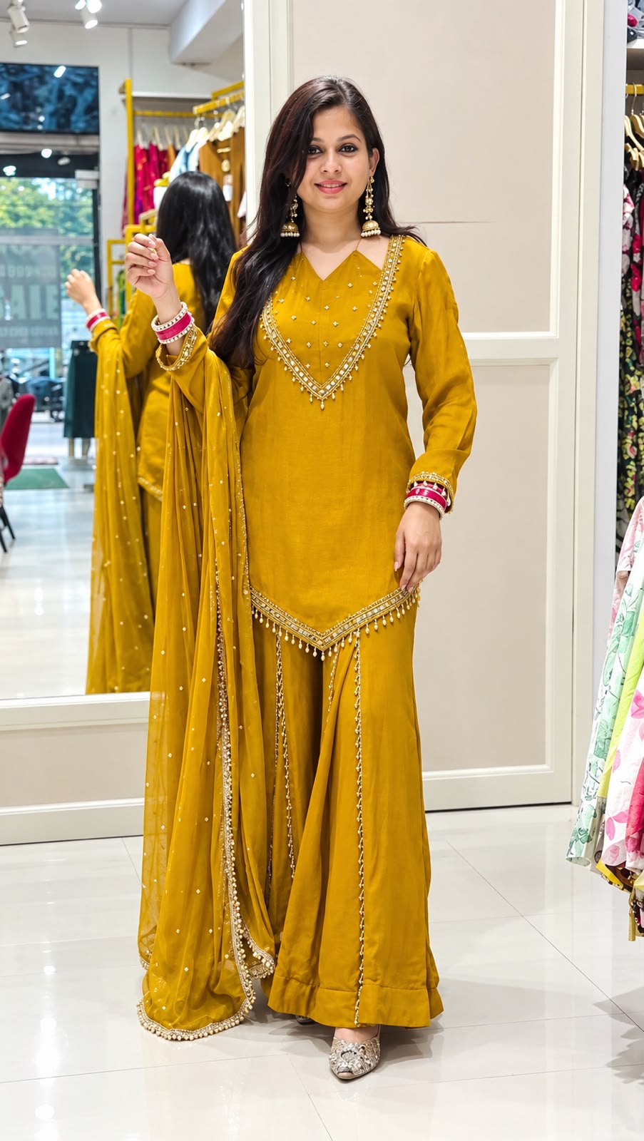 JF 054 Mustered Color Roman Silk Salwar Suit with Embroidery Work. Available at ₹2399 only. Delivery 4-6 Working Days. Shop now. | Jump Suits, Salwar suit, Casual Suits, Creative suits, Designer Suits, Palazzo Suits, Party Wear Suits, Patiala Suits, Straight Suits