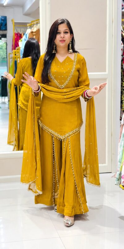 JF 054 Mustered Color Roman Silk Salwar Suit with Embroidery Work. Available at ₹2399 only. Delivery 4-6 Working Days. Shop now. | Jump Suits, Salwar suit, Casual Suits, Creative suits, Designer Suits, Palazzo Suits, Party Wear Suits, Patiala Suits, Straight Suits