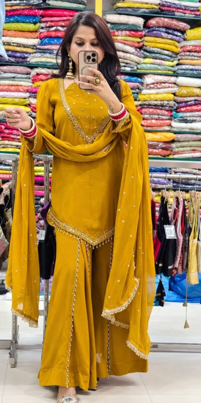 JF 054 Mustered Color Roman Silk Salwar Suit with Embroidery Work. Available at ₹2399 only. Delivery 4-6 Working Days. Shop now. | Jump Suits, Salwar suit, Casual Suits, Creative suits, Designer Suits, Palazzo Suits, Party Wear Suits, Patiala Suits, Straight Suits