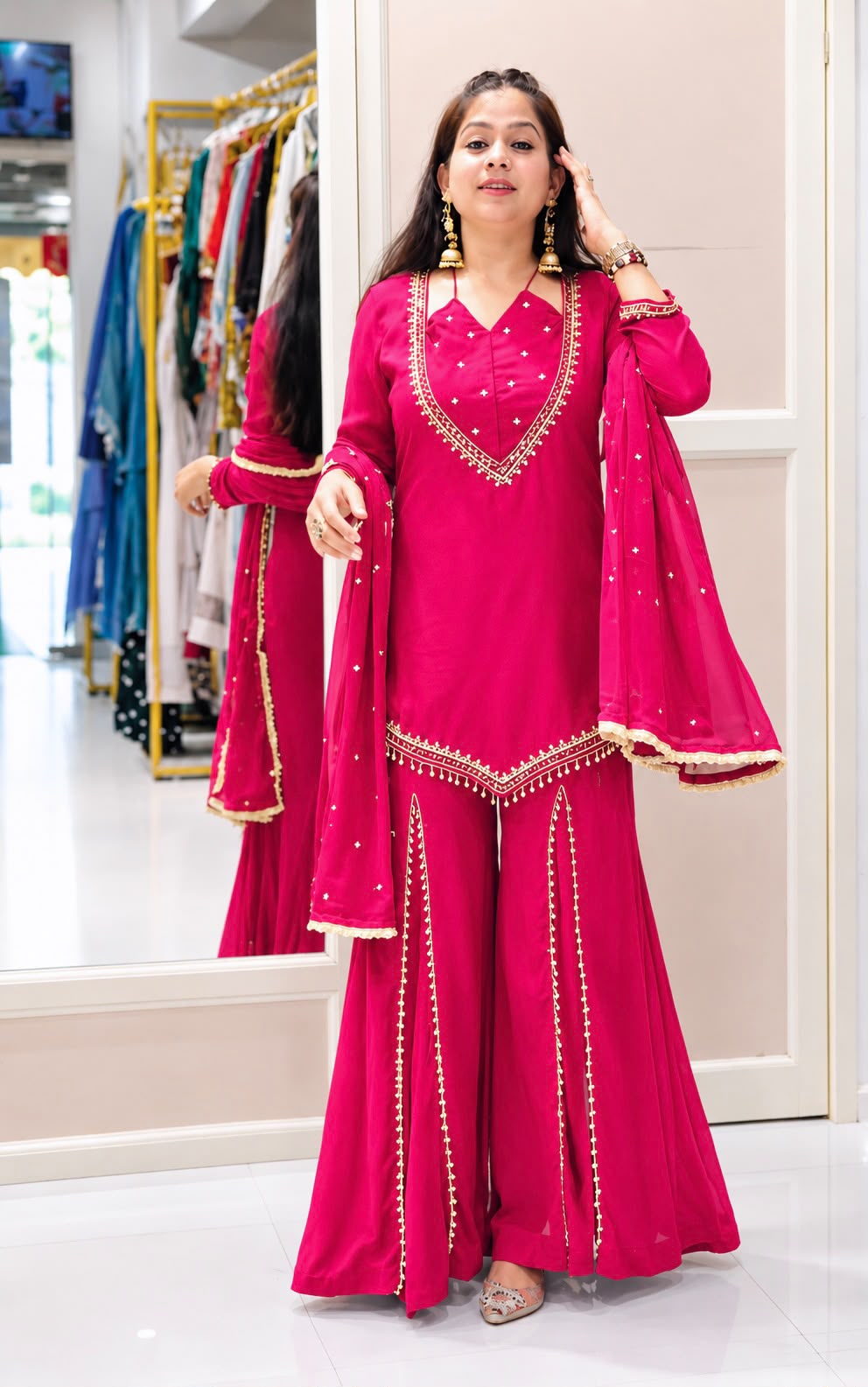 JF 054 Pink Color Roman Silk Salwar Suit with Embroidery Work. Available at ₹2399 only. Delivery 4-6 Working Days. Shop now. | Jump Suits, Salwar suit, Casual Suits, Creative suits, Designer Suits, Palazzo Suits, Party Wear Suits, Patiala Suits, Straight Suits