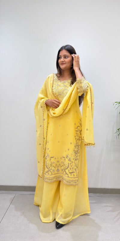 BE 501 Yellow Crunchy Silk Salwar Suit with Embroidery Work. Wedding, Party, Festive, Events Best Price ₹2349. Delivery 4-6 Working Days. Shop now. | Jump Suits, Salwar suit, Casual Suits, Creative suits, Designer Suits, Palazzo Suits, Party Wear Suits, Patiala Suits, Straight Suits