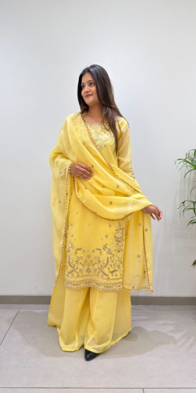 BE 501 Yellow Crunchy Silk Salwar Suit with Embroidery Work. Wedding, Party, Festive, Events Best Price ₹2349. Delivery 4-6 Working Days. Shop now. | Jump Suits, Salwar suit, Casual Suits, Creative suits, Designer Suits, Palazzo Suits, Party Wear Suits, Patiala Suits, Straight Suits