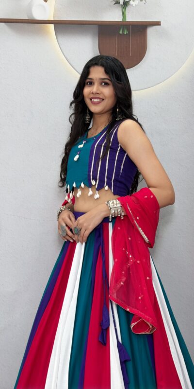Ram 186 Multi in Pure Cotton Mirror Work & Gamthi Work Lehenga Choli . Exclusive Offer ₹3149. Delivery 4-6 Working Days. Shop now. | Lehenga, Bollywood Lehenga, Creative Lehenga, Designer Lehenga, Embroidered Lehenga, Party Wear Lehenga