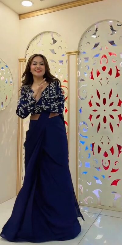 ST 1208 Navy Blue Color Faux Georgette Embroidery Sequins Work Saree Casual, Wedding, Festive, Events . Expected Delivery 4-6 Working Days @2099/- only | Sarees, Bollywood Sarees, Creative Sarees, Designer Sarees, Embroidered Sarees, Ethnic Saree, Modern Digital sarees, Party Wear Sarees