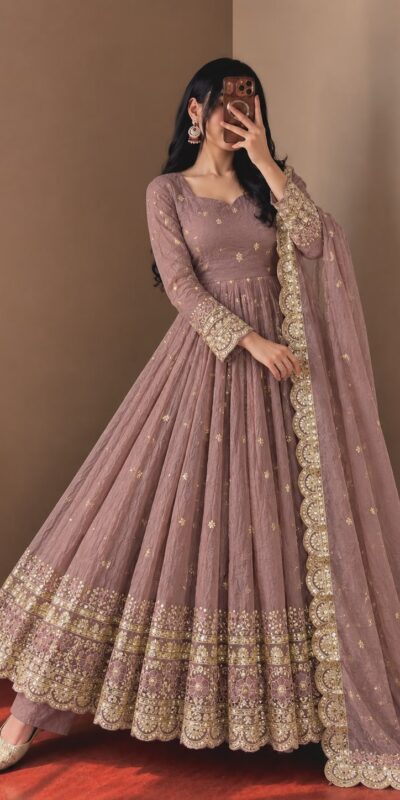 JF 059 Onion Fendy Silk Gown with Embroidery Work & Sequins Work. Special Price ₹2799. Delivery 4-6 Working Days. Shop now. | Gowns, Bollywood Gowns, Creative Gowns, Designer Gowns, Embroidered Gowns, Party Wear Gowns