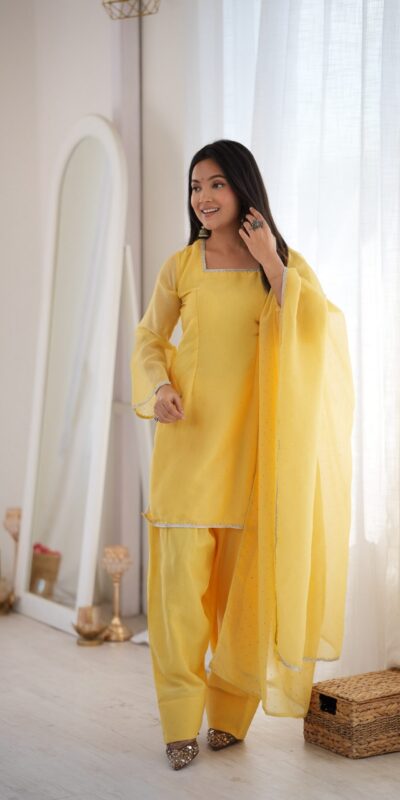 KB 297 Yellow Crunchy Silk Salwar Suit with Embroidery Work. Wedding, Party, Festive, Events Best Price ₹2029. Delivery 4-6 Working Days. Shop now. | Jump Suits, Salwar suit, Casual Suits, Creative suits, Designer Suits, Palazzo Suits, Party Wear Suits, Patiala Suits, Straight Suits