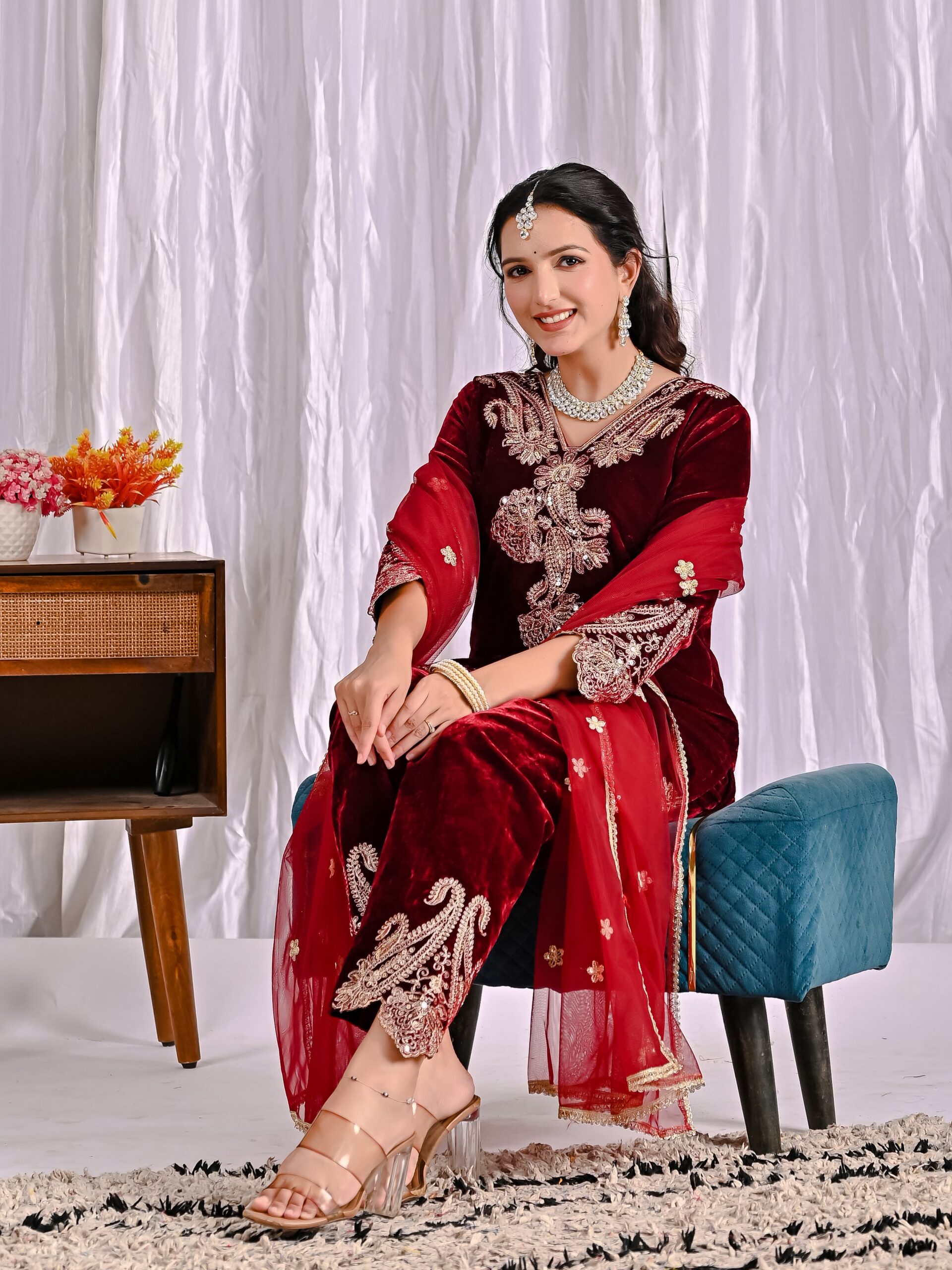 NF 1261 Maroon Viscose Velvet Salwar Suit with Embroidery Work & Lace Work. Grab it for ₹2249. Delivery 4-6 Working Days. Shop now. | Jump Suits, Salwar suit, Casual Suits, Creative suits, Designer Suits, Palazzo Suits, Party Wear Suits, Patiala Suits, Straight Suits