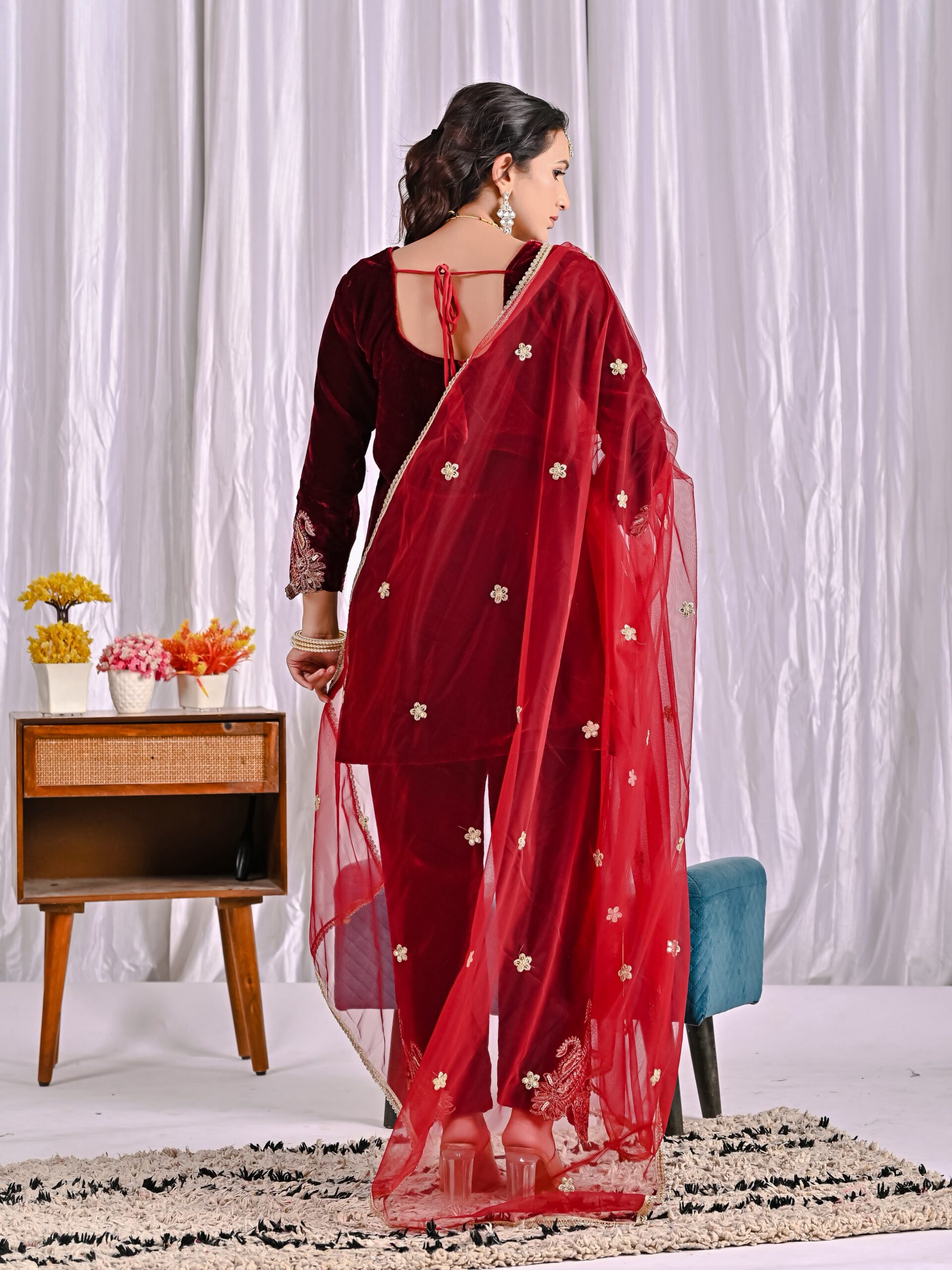 NF 1261 Maroon Viscose Velvet Salwar Suit with Embroidery Work & Lace Work. Grab it for ₹2249. Delivery 4-6 Working Days. Shop now. | Jump Suits, Salwar suit, Casual Suits, Creative suits, Designer Suits, Palazzo Suits, Party Wear Suits, Patiala Suits, Straight Suits