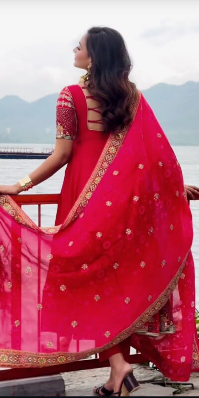NF 1276 Pink in Color Natural Crepe Embroidery Work Anarkali Suit . Affordable Price ₹3049. Delivery 4-6 Working Days. Shop now. | Anarkali Suits, Bollywood Anarkali, Creative-Anarkali, Designer Anarkali, Embroidered Anarkali, Party Wear Anarkali