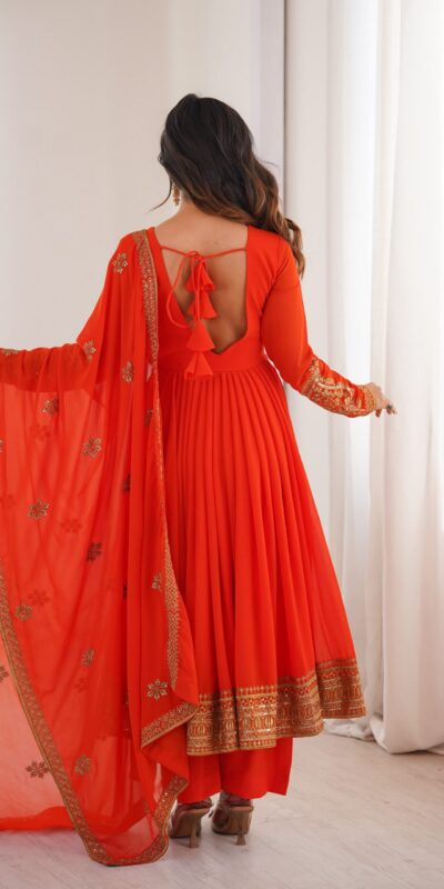SP 104 Red| Faux Georgette Salwar Suit with Lace Work & Digital Print. Introductory Price ₹2799. Delivery 4-6 Working Days. Shop now. | Anarkali Suits, Bollywood Anarkali, Creative-Anarkali, Designer Anarkali, Embroidered Anarkali, Party Wear Anarkali