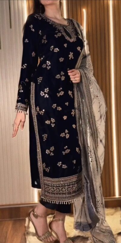 DB 50 Black 9000 Velvet Salwar Suit. Perfect for Wedding, Party, Bridal Wear, Onam, Karwa Chauth – Exclusive Offer ₹2449. Delivery 4-6 Working Days. | Jump Suits, Salwar suit, Casual Suits, Creative suits, Designer Suits, Palazzo Suits, Party Wear Suits, Patiala Suits, Straight Suits