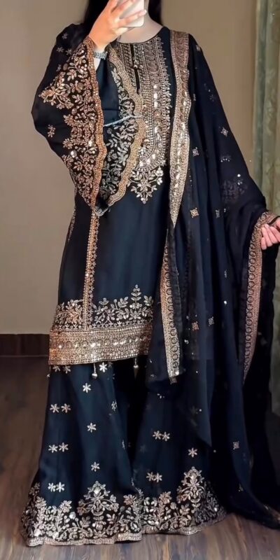 ST 1212 Black Rangoli Silk Perfect for Wedding, Party, Holi, Pooja, Anniversary – Salwar Suit. Get it for ₹2849. Delivery 4-6 Working Days. Shop now. | Jump Suits, Salwar suit, Casual Suits, Creative suits, Designer Suits, Palazzo Suits, Party Wear Suits, Patiala Suits, Straight Suits