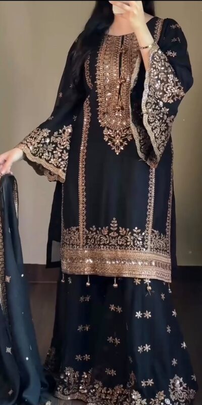 ST 1212 Black Rangoli Silk Perfect for Wedding, Party, Holi, Pooja, Anniversary – Salwar Suit. Get it for ₹2849. Delivery 4-6 Working Days. Shop now. | Jump Suits, Salwar suit, Casual Suits, Creative suits, Designer Suits, Palazzo Suits, Party Wear Suits, Patiala Suits, Straight Suits