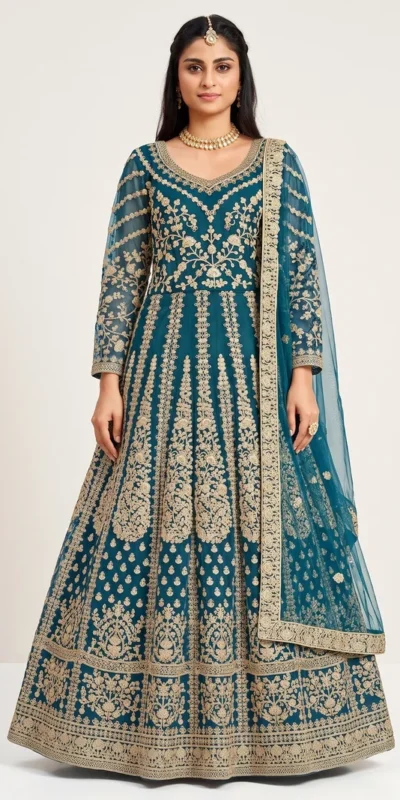FC 2701 Teal Sequins Work & Embroidery Work Salwar Suitin Peach Butterfly Net. Grab it for ₹3149. Delivery 4-6 Working Days. Shop now. | Jump Suits, Salwar suit, Casual Suits, Creative suits, Designer Suits, Palazzo Suits, Party Wear Suits, Patiala Suits, Straight Suits