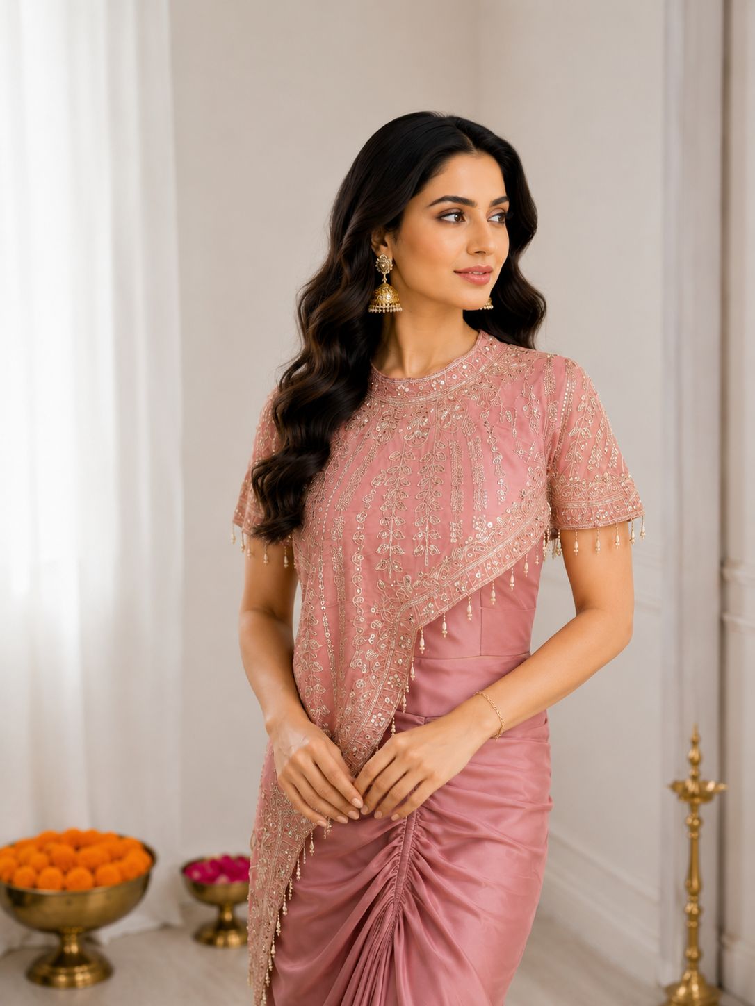 BB 71 Peach Crepe Silk Dhoti Suit Perfect for Wedding, Party, Festival Celebrations, Holi, Pooja – . Introductory Price ₹2199. Delivery 4-6 Working | Jump Suits, Salwar suit, Casual Suits, Creative suits, Designer Suits, Palazzo Suits, Party Wear Suits, Patiala Suits, Straight Suits