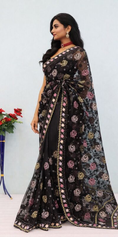 BT GULABO Black Color Butterfly Net 5mm Sequence Embroiderer Work Saree Casual, Wedding, Festive, Events . Expected Delivery 4-6 Working Days @2299/- only | Sarees, Bollywood Sarees, Creative Sarees, Designer Sarees, Embroidered Sarees, Ethnic Saree, Modern Digital sarees, Party Wear Sarees