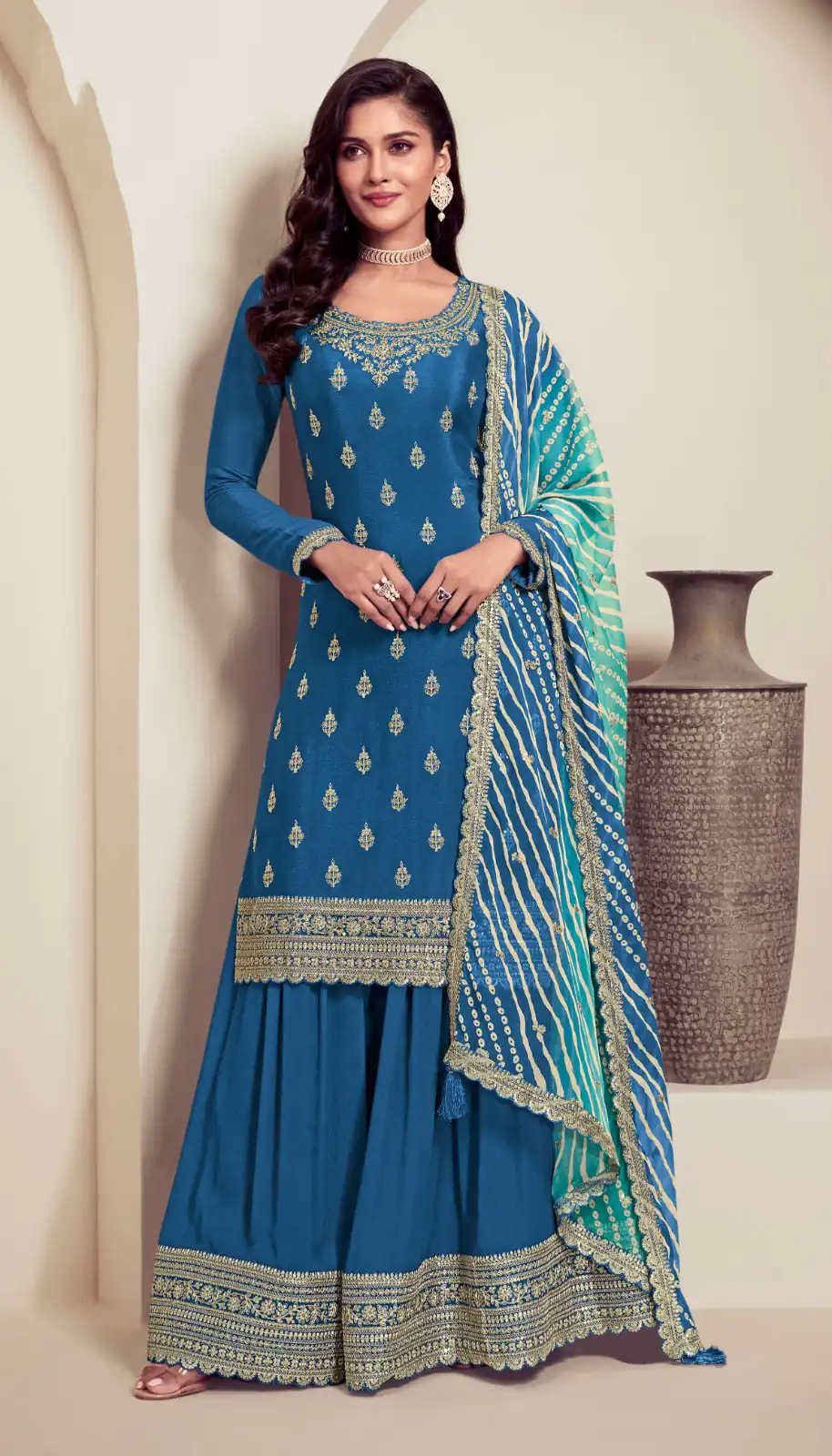 Aglow Blue Viscous Chinon Embroider Work Salwar Suit | Jump Suits, Salwar suit, Casual Suits, Creative suits, Designer Suits, Palazzo Suits, Party Wear Suits, Patiala Suits, Straight Suits