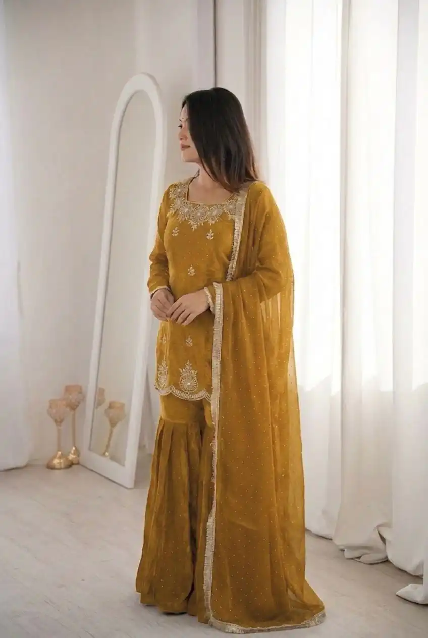 ZSR 3166 Mustered Color Fendy Silk With Embroidery Work Salwar Suit. Get it for ₹2149. Delivery 4-6 Working Days. Online Shop now. | Jump Suits, Salwar suit, Casual Suits, Creative suits, Designer Suits, Palazzo Suits, Party Wear Suits, Patiala Suits, Straight Suits