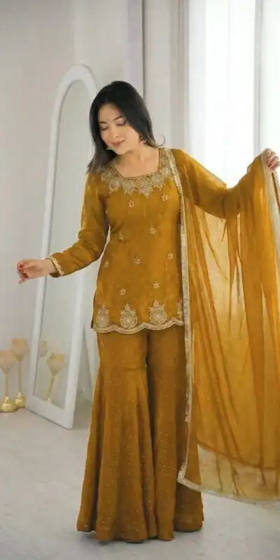 ZSR 3166 Mustered Color Fendy Silk With Embroidery Work Salwar Suit. Get it for ₹2149. Delivery 4-6 Working Days. Online Shop now. | Jump Suits, Salwar suit, Casual Suits, Creative suits, Designer Suits, Palazzo Suits, Party Wear Suits, Patiala Suits, Straight Suits
