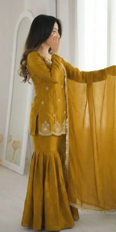 ZSR 3166 Mustered Color Fendy Silk With Embroidery Work Salwar Suit. Get it for ₹2149. Delivery 4-6 Working Days. Online Shop now. | Jump Suits, Salwar suit, Casual Suits, Creative suits, Designer Suits, Palazzo Suits, Party Wear Suits, Patiala Suits, Straight Suits