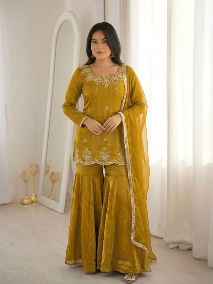 ZSR 3166 Mustered Color Fendy Silk With Embroidery Work Salwar Suit. Get it for ₹2149. Delivery 4-6 Working Days. Online Shop now. | Jump Suits, Salwar suit, Casual Suits, Creative suits, Designer Suits, Palazzo Suits, Party Wear Suits, Patiala Suits, Straight Suits
