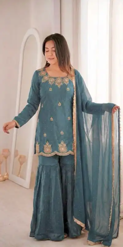 ZSR 3166 Teal Color Fendy Silk With Embroidery Work Salwar Suit. Get it for ₹2149. Delivery 4-6 Working Days. Online Shop now. | Jump Suits, Salwar suit, Casual Suits, Creative suits, Designer Suits, Palazzo Suits, Party Wear Suits, Patiala Suits, Straight Suits