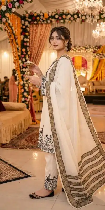 LG 2107 White Rayon Salwar Suit with Embroidery Work & Mirror Work. Grab it for ₹1999. Delivery 4-6 Working Days. Shop now. | Jump Suits, Salwar suit, Casual Suits, Creative suits, Designer Suits, Palazzo Suits, Party Wear Suits, Patiala Suits, Straight Suits