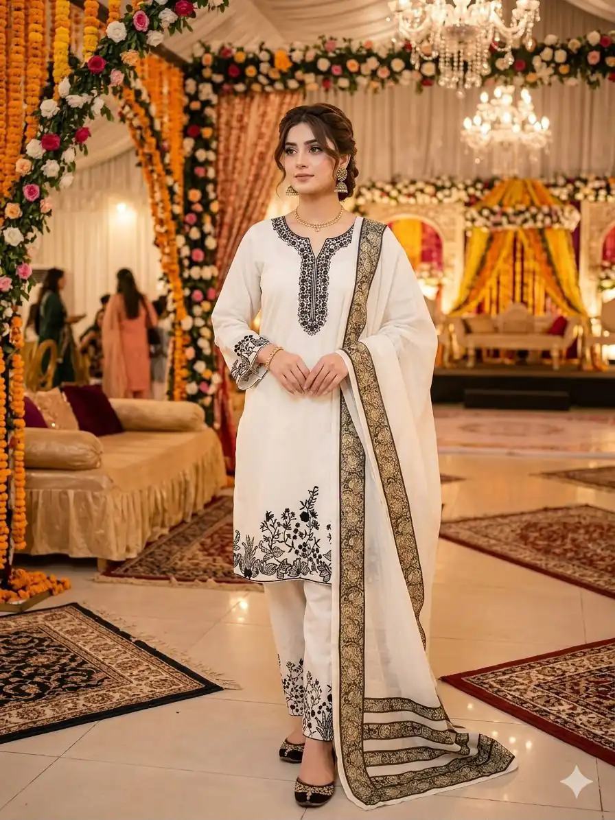 LG 2107 White Rayon Salwar Suit with Embroidery Work & Mirror Work. Grab it for ₹1999. Delivery 4-6 Working Days. Shop now. | Jump Suits, Salwar suit, Casual Suits, Creative suits, Designer Suits, Palazzo Suits, Party Wear Suits, Patiala Suits, Straight Suits