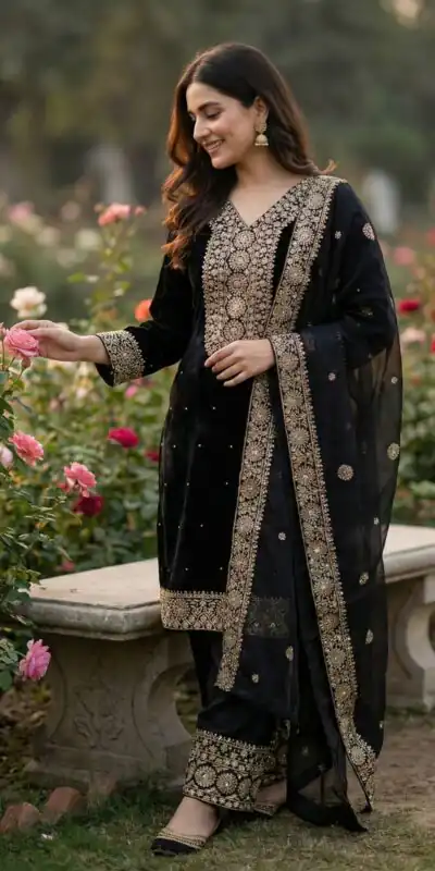 Alluring Black Fendy Silk Sequence Work Salwar Suit | Jump Suits, Salwar suit, Casual Suits, Creative suits, Designer Suits, Palazzo Suits, Party Wear Suits, Patiala Suits, Straight Suits