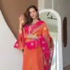 DC 119 Orange Chinon Salwar Suit with Embroidery Work & Digital Print. Festive Deal ₹1899. Delivery 4-6 Working Days. Shop now. | Jump Suits, Salwar suit, Casual Suits, Creative suits, Designer Suits, Palazzo Suits, Party Wear Suits, Patiala Suits, Straight Suits