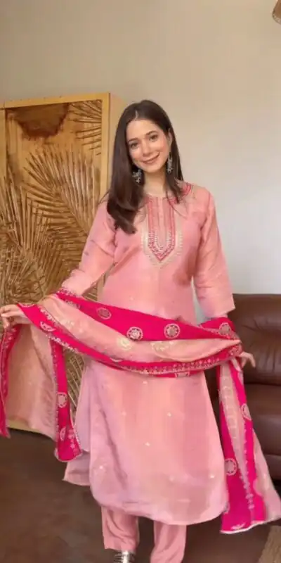 DC 119 Pink Chinon Salwar Suit with Embroidery Work & Digital Print. Festive Deal ₹1899. Delivery 4-6 Working Days. Shop now. | Jump Suits, Salwar suit, Casual Suits, Creative suits, Designer Suits, Palazzo Suits, Party Wear Suits, Patiala Suits, Straight Suits